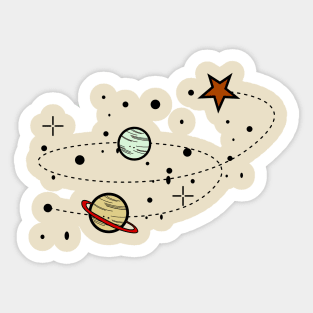 awesome Galaxy planets ,a cute plantes design Sticker